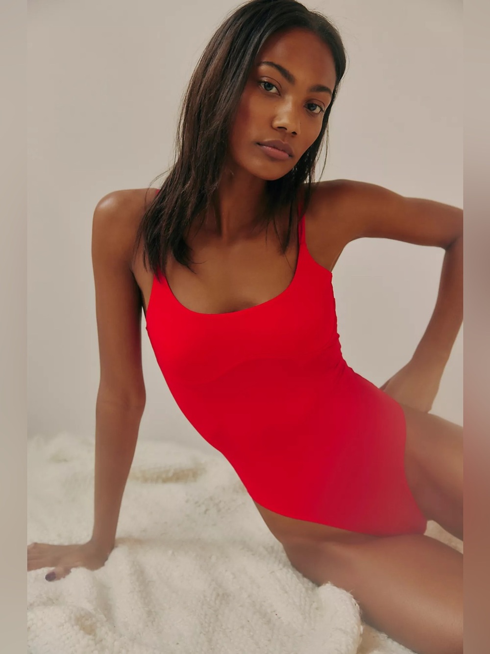 Free People Try Me On Bodysuit NEW in fiery red scoop neck size small base layer